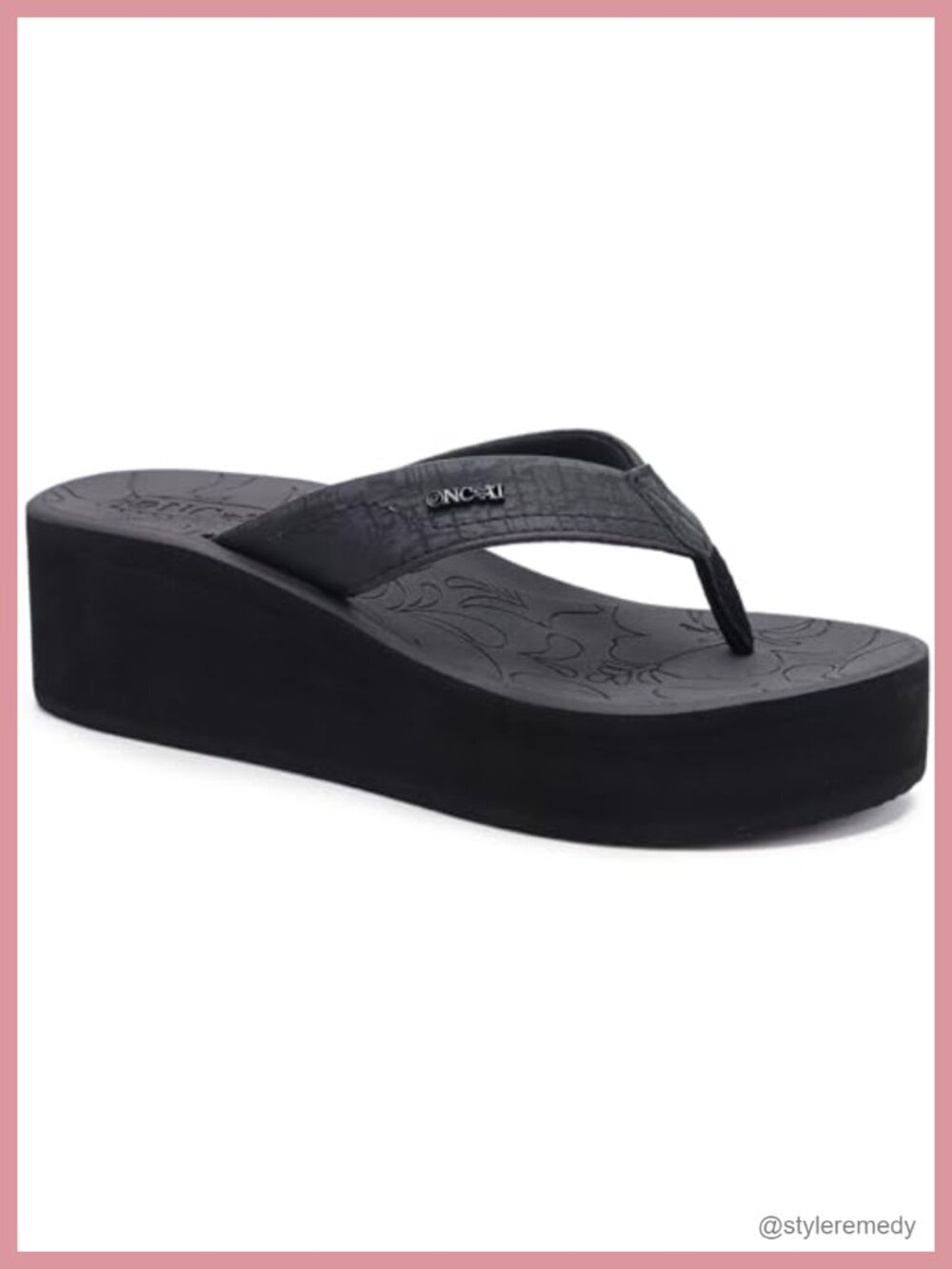Women's Platform Wedge Flip Flops Dressy Chunky Heel Sandals Non-slip Rubber